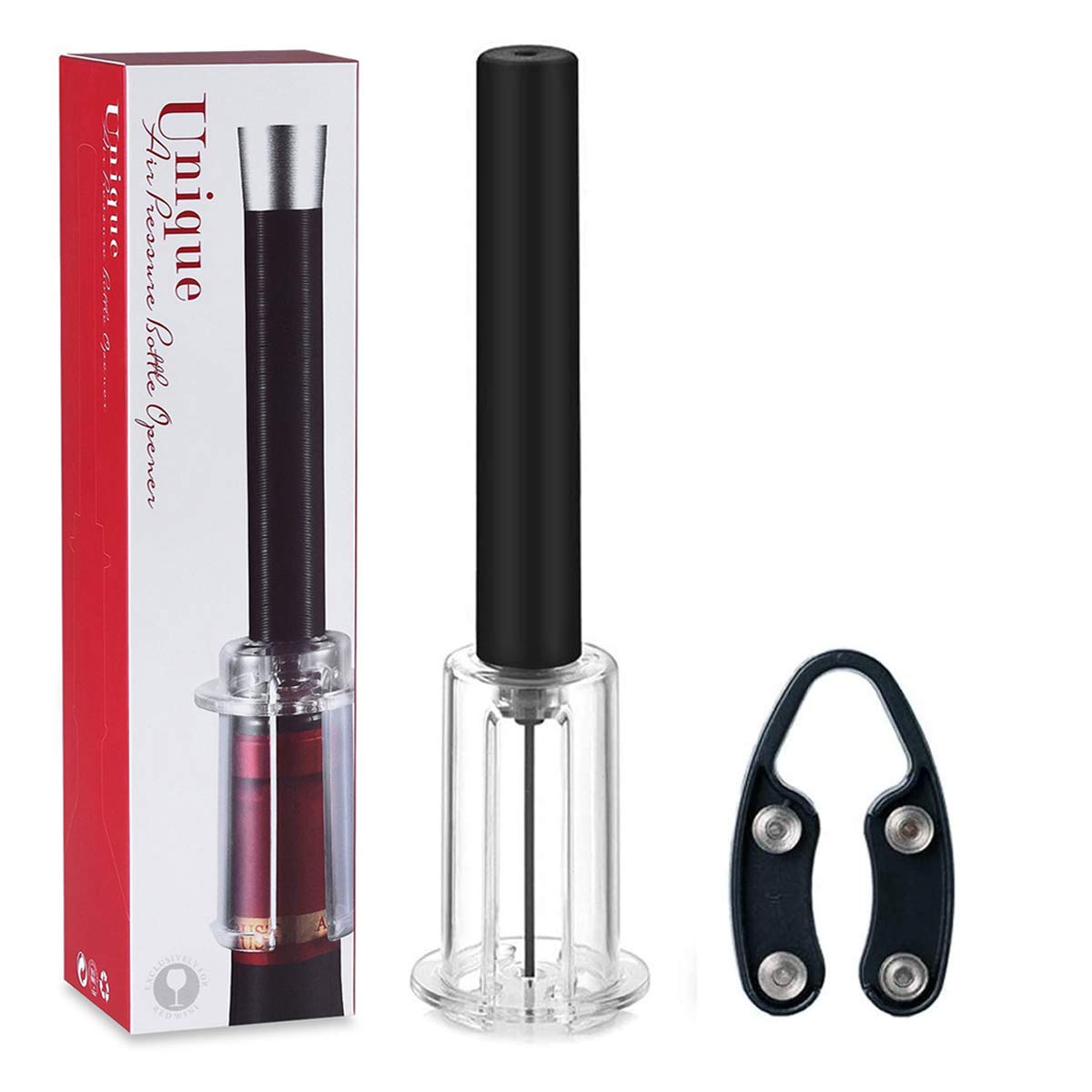 HASTHIP Wine Opener with Tinfoil Cutter, Air Pressure Pump Wine Bottle Opener, Easy Cork Remover Corkscrew, Gifts to Wine Lovers Party Supplies HASTHIP Wine Opener with Tinfoil Cutter, Air Pressure Pump Wine Bottle Opener, Easy Cork Remover Corkscrew, Gifts to Wine Lovers Party Supplies